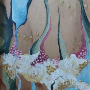 Orchids On Wood Board , Framed